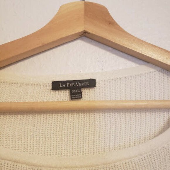 La Fee Verte Black White Size Medium / Large Striped Long Sleeve Casual Shirt - Picture 6 of 8